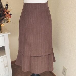 J. Jill Pin Striped Cotton/Linen Blend Skirt